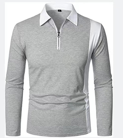 Men's sporty long-sleeve shirt with modern zipper and stylish color contrast Skorter