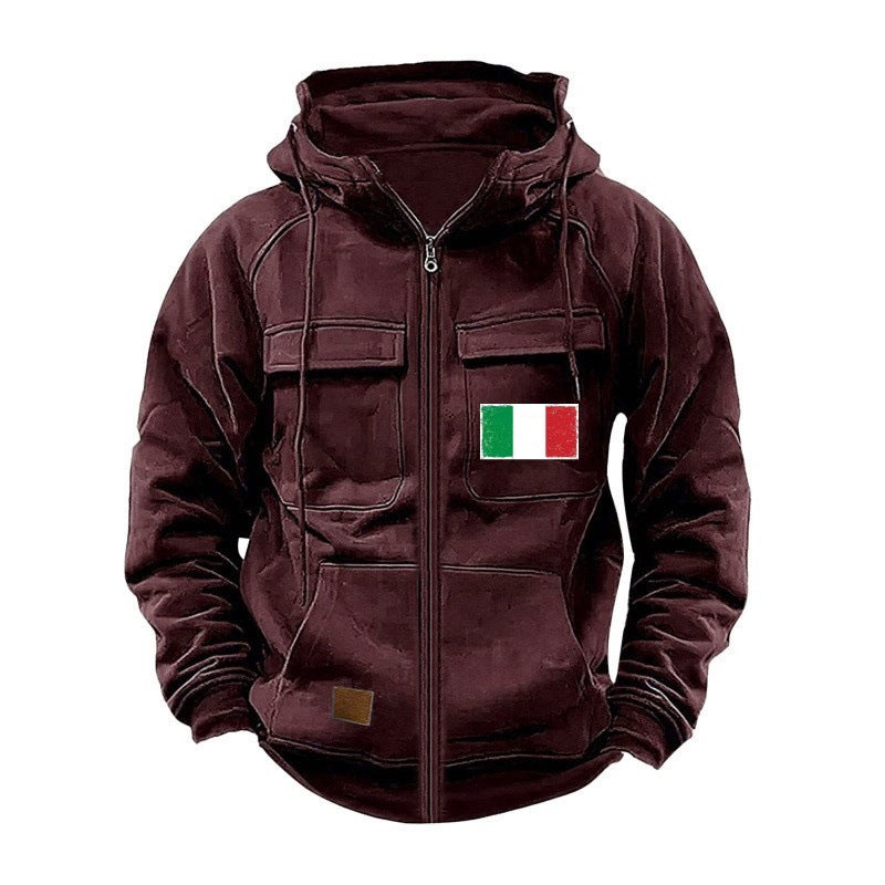 Men's stylish hoodie jacket with practical pockets and adjustable collar Skorter