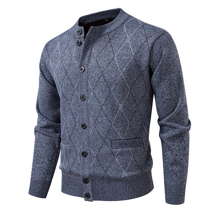 Men's cardigan with modern diamond pattern Skorter