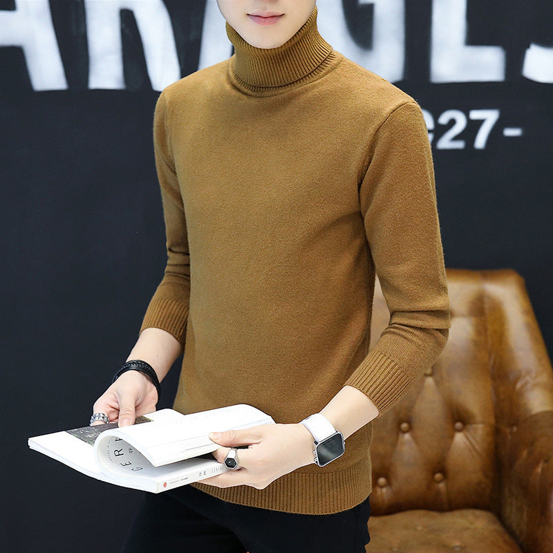 Men's stylish turtleneck sweater with fine structure Skorter