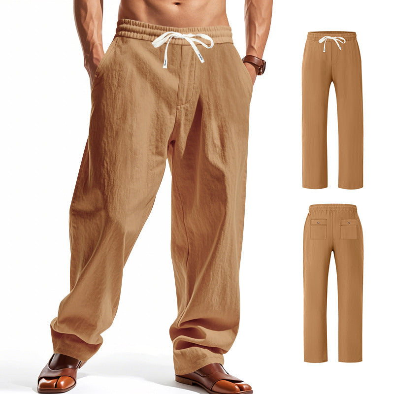 Men's airy leisure pants with elastic waistband and side pockets Skorter