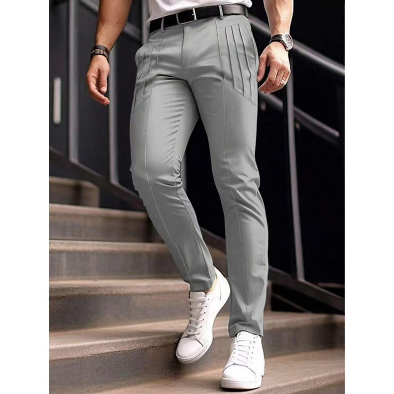 Men's stylish Slim-Fit suit trousers with pleated design Skorter