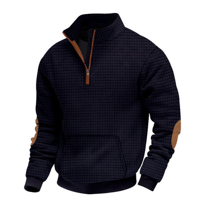 Men's stylish fleece pullover with stand-up collar and practical zipper Skorter