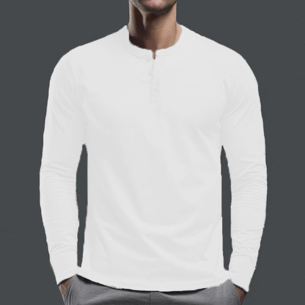 Men's Long Sleeve Shirt with Button Placket made of Comfortable Cotton Blend Skorter