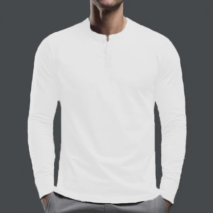 Men's Long Sleeve Shirt with Button Placket made of Comfortable Cotton Blend Skorter