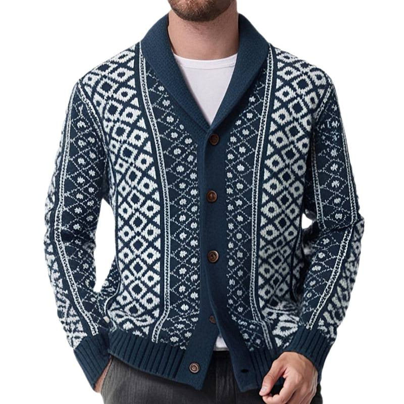 Men's cardigan with traditional Nordic pattern Skorter