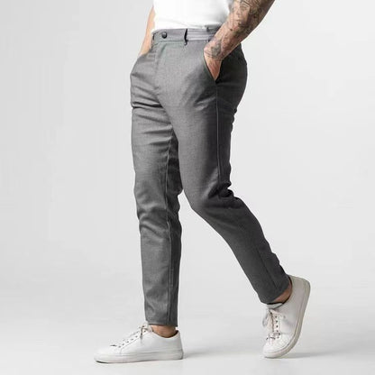 Men's stylish chino pants with elastic waistband and practical pockets Skorter