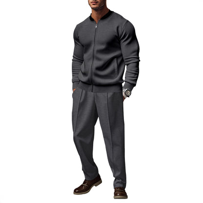Men's sporty tracksuit with practical pockets and short zipper Skorter