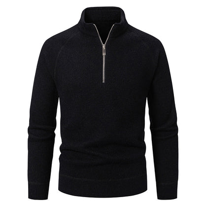Men's turtleneck sweater with modern zipper and textured design Skorter
