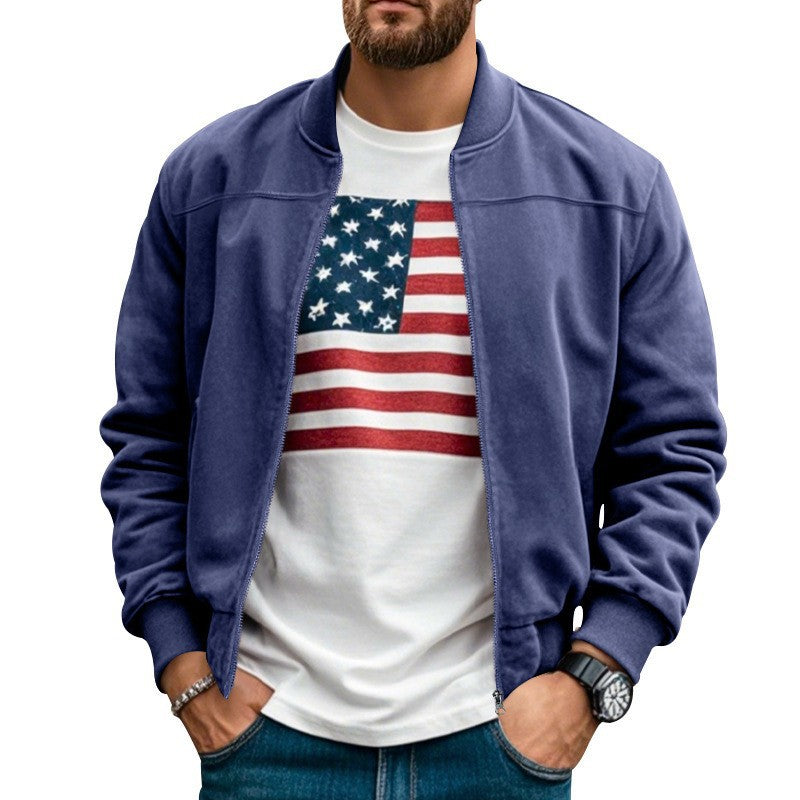 Herrbomberjacka med modern skärning och praktiska fickor Skorter