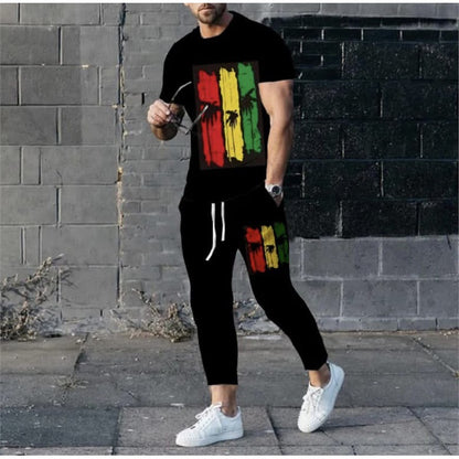 Men's stylish leisure set with dots Skorter