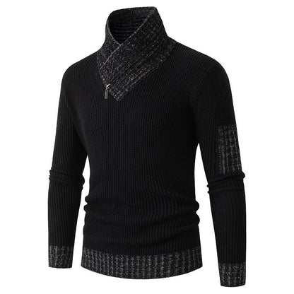 Men's sweater with modern asymmetric collar and textured design Skorter