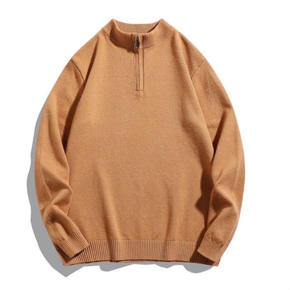 Men's sweater with modern standing collar and zipper Skorter