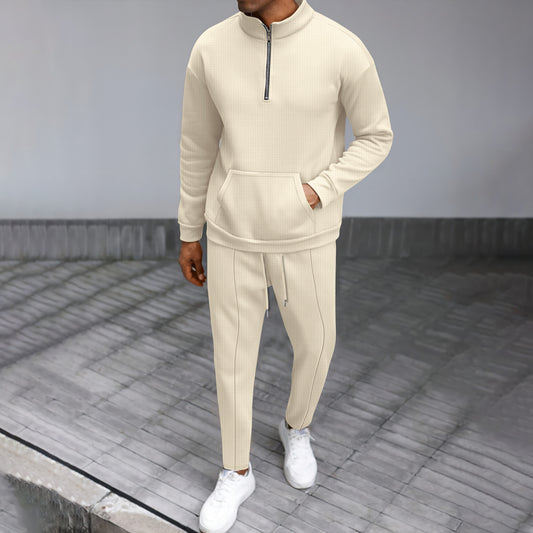 Men's Sporty Zip Sweater with Comfortable Jogging Pants Skorter
