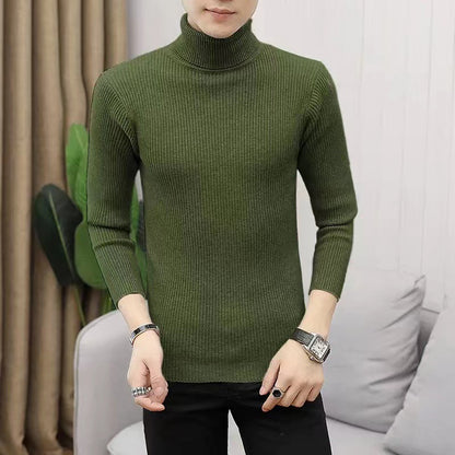 Men's Stand Collar Sweater made of Ribbed Knit Skorter