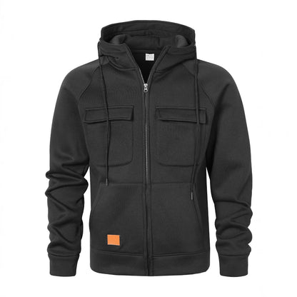 Men's Stylish Hooded Jacket with Practical Pockets and Zipper Skorter