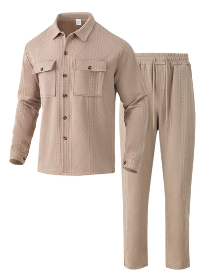 Men's stylish tracksuit with patterned top and elastic waistband Skorter