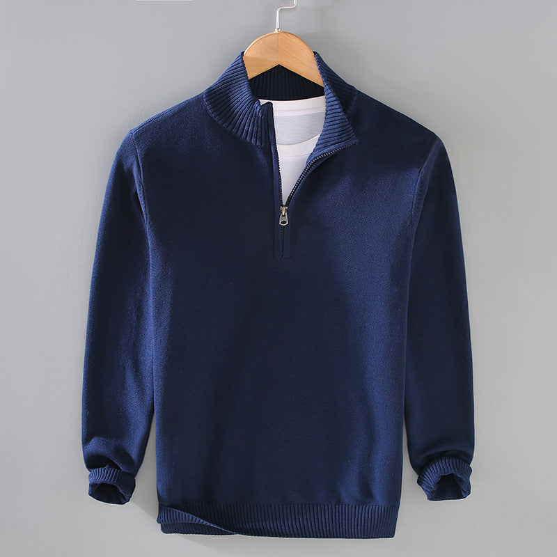 Men's sweater with modern standing collar and zipper Skorter