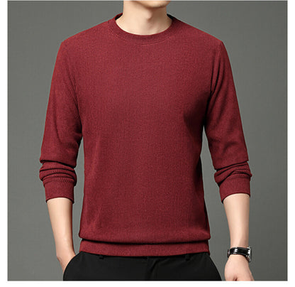 Herrtröja med fin struktur och rund halsringning, Skorter