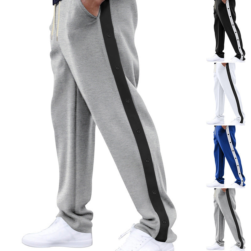 Men's sporty training pants with button design and elastic waistband Skorter