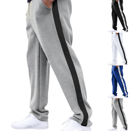 Men's sporty training pants with button design and elastic waistband Skorter