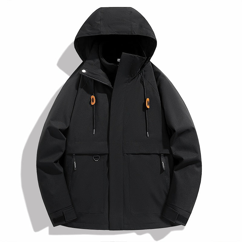 Men's weatherproof outdoor jacket with adjustable hood and practical pockets Skorter