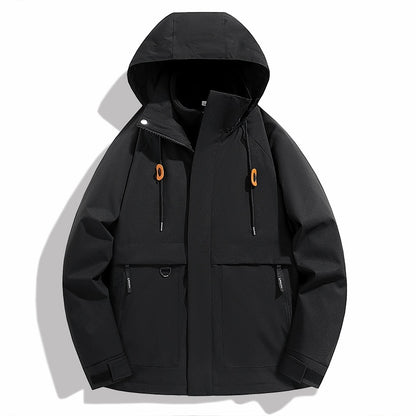 Men's weatherproof outdoor jacket with adjustable hood and practical pockets Skorter