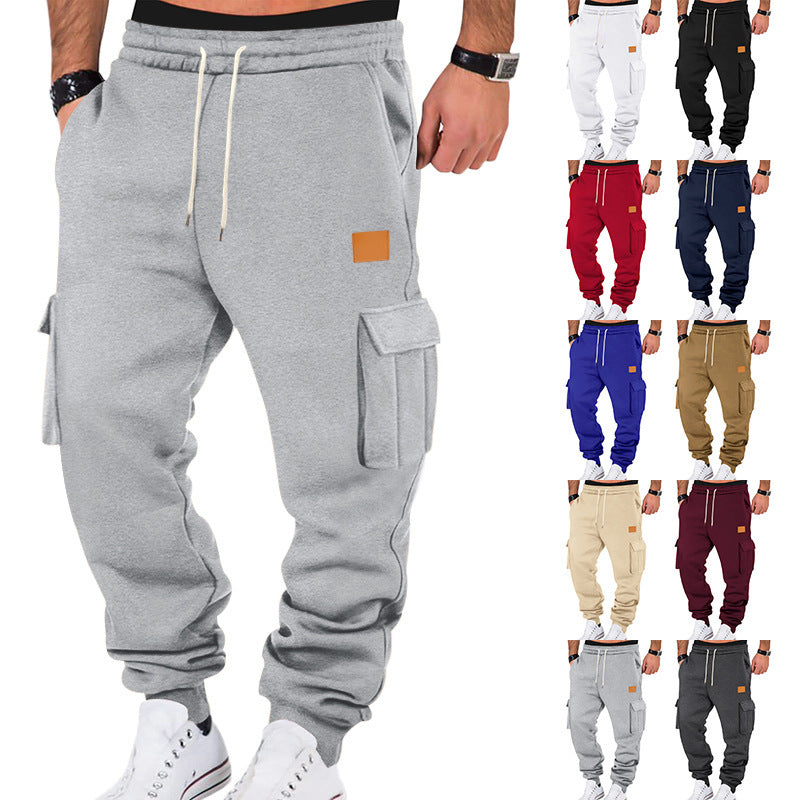 Men's Cargo Jogging Pants with Practical Pockets and Elastic Waistband Skorter