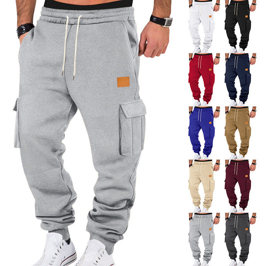 Men's Cargo Jogging Pants with Practical Pockets and Elastic Waistband Skorter