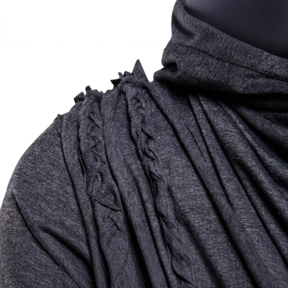 Asymmetrisk hoodie med dekorativa detaljer för män, skorter