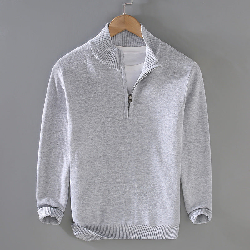 Men's sweater with modern standing collar and zipper Skorter