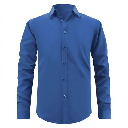 Men's stylish long-sleeve shirt with smooth texture and classic collar Skorter