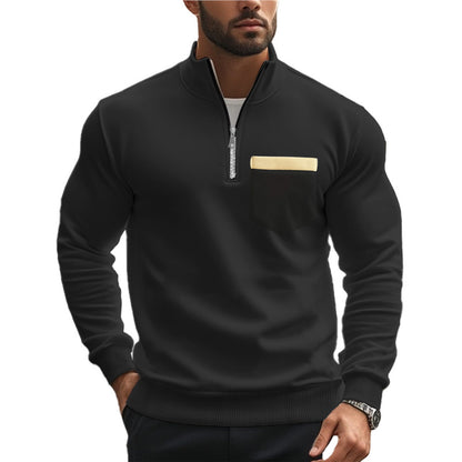 Men's sweatshirt with zipper and chest pocket Skorter