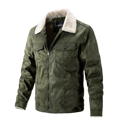 Men's transitional jacket with faux fur collar and practical chest pockets Skorter