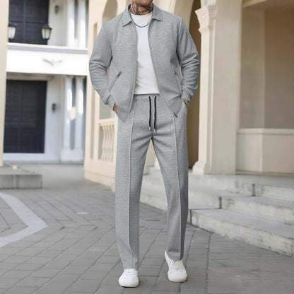 Men's Stylish Casual Pants and Jacket Set Skorter