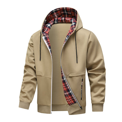 Men's sporty hybrid jacket with internal check pattern Skorter