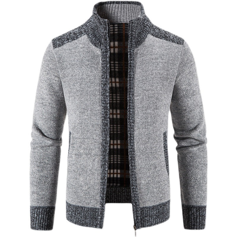 Men's cardigan with modern zipper Skorter