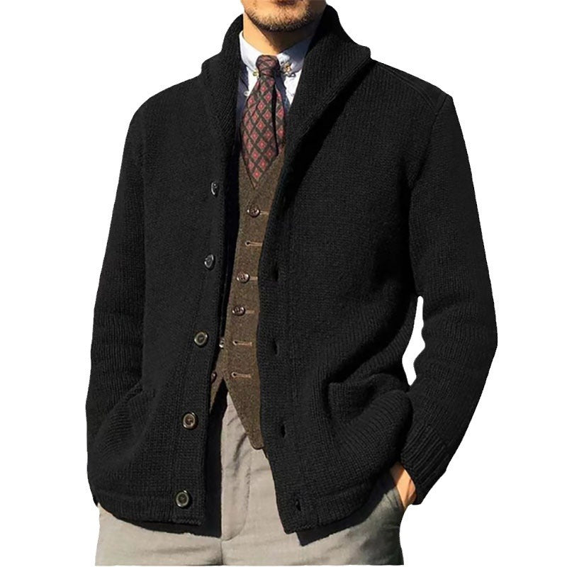 Men's cardigan with stylish collar and button details Skorter