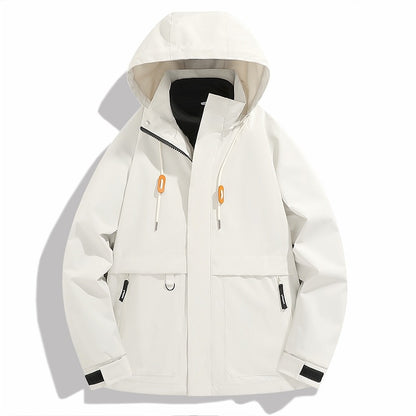 Men's weatherproof outdoor jacket with adjustable hood and practical pockets Skorter