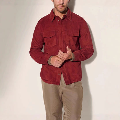 Men's Suede Jacket with two attached pockets and modern cut Skorter