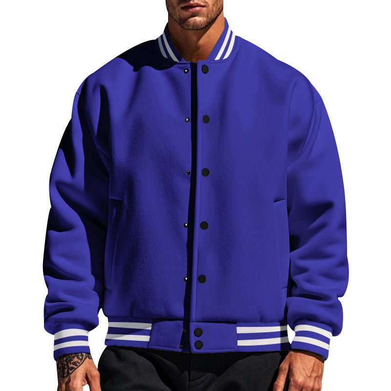 Men's Sporty College Jacket with Fashionable Collar Skorter