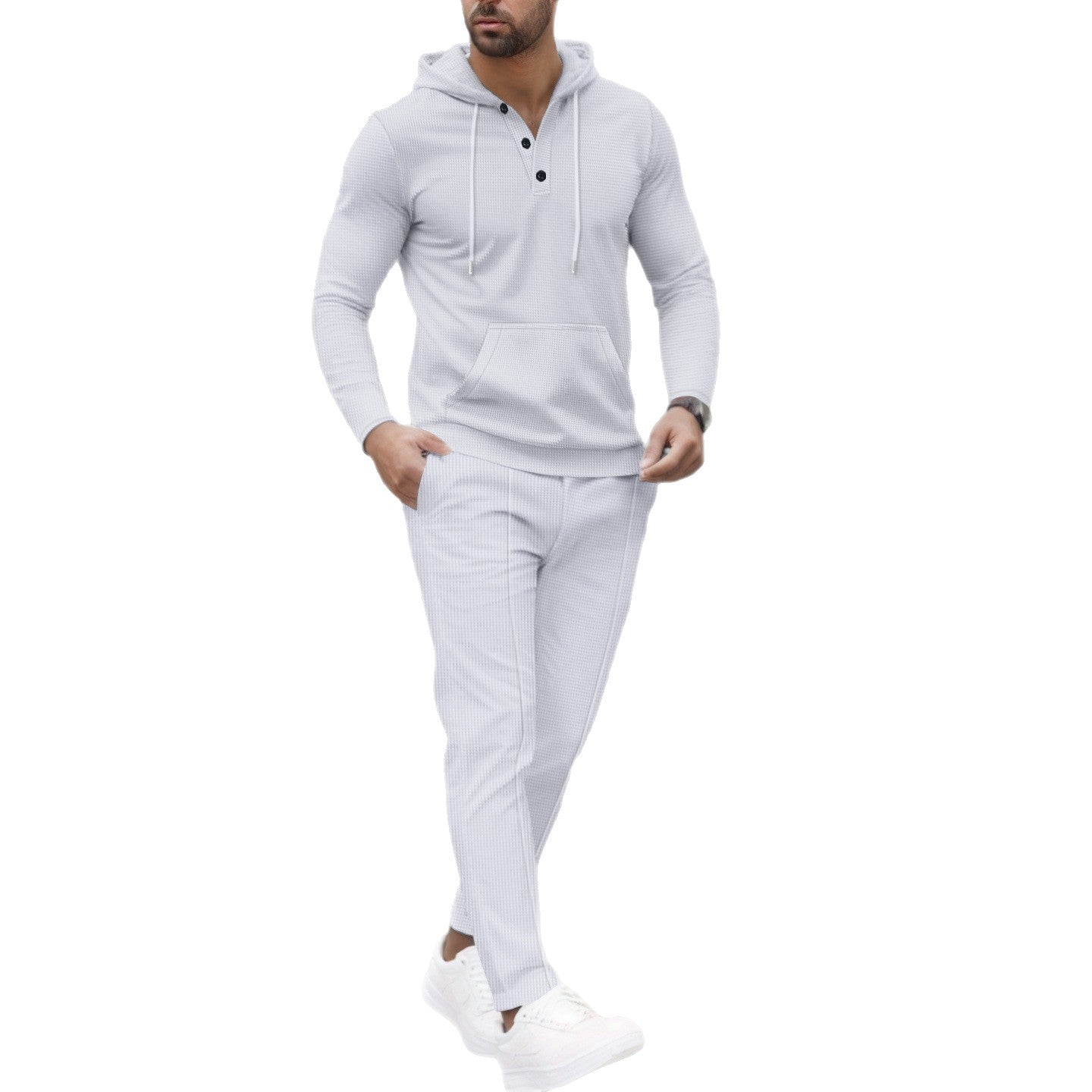 Men's stylish leisure hooded set with practical pockets Skorter