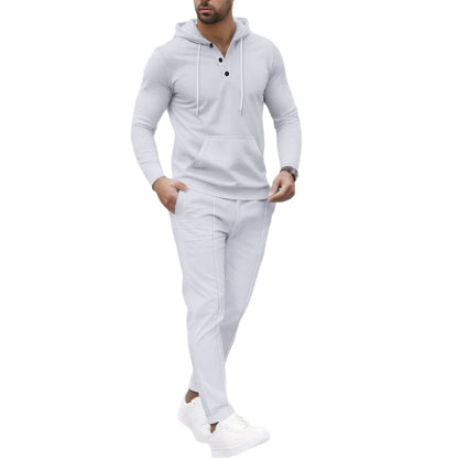 Men's stylish leisure hooded set with practical pockets Skorter