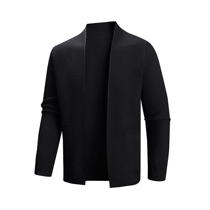 Men's cardigan with textured design and practical pockets Skorter