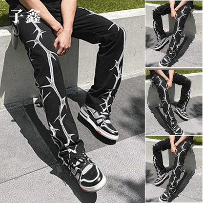 Men's stylish cargo pants with creative graphic details Skorter