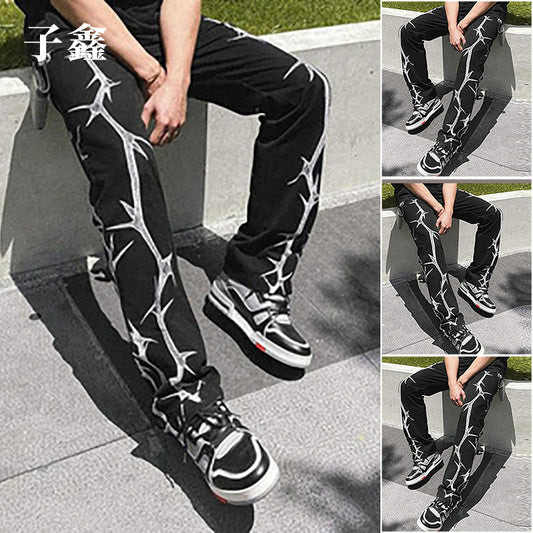 Men's stylish cargo pants with creative graphic details Skorter