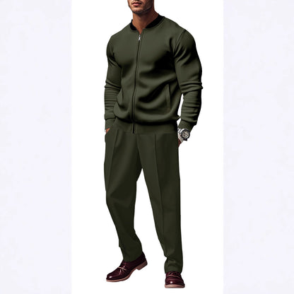 Men's sporty tracksuit with practical pockets and short zipper Skorter
