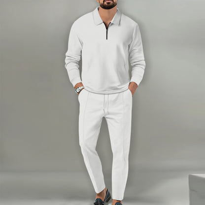 Men's sporty sweater with zipper and elegant slim-fit pants Skorter