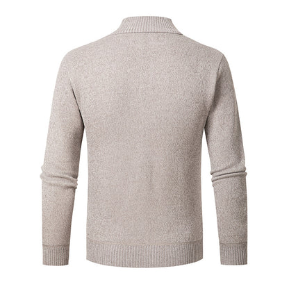 Men's stylish knit sweater with stand-up collar and zipper Skorter