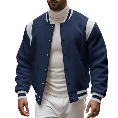 Men's Sporty College Jacket with Modern Design and Contrast Sleeves Skorter